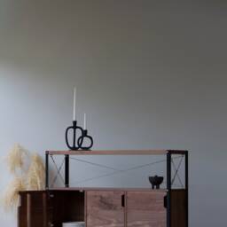 Konk ??? Industrial Three Cupboard Tv Stand [Walnut] Bespoke Sizes Available Walnut & Steel Console With Storage, Media Unit Sideboard - thumbnail 3