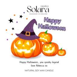 Halloween Scented Soy Candle Pumpkin Spice Gift, Personalized Autumn Decor - thumbnail 2