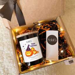 Halloween Scented Soy Candle Pumpkin Spice Gift, Personalized Autumn Decor - thumbnail 3