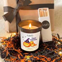 Halloween Scented Soy Candle Pumpkin Spice Gift, Personalized Autumn Decor