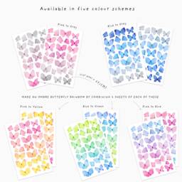Fabric Wall Decal, Ombre Butterfly Decal, Watercolour Room Decor, Animal Stickers - thumbnail 2