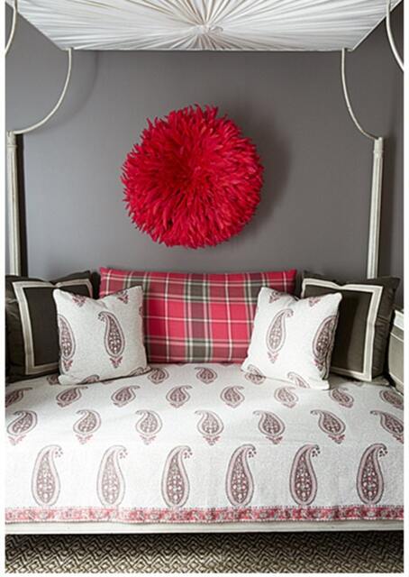 L'indienne By Alessandra Branca in Fucshia/Grey Or Rouge/Noir Pillow Covers - image 1