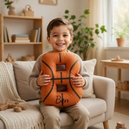 Personalized Basketball Letter Pillows, Initial Pillow With Name, Gift, Lover Player Fans Sports Gifts - thumbnail 4