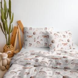 Woodland Hedgehog, Fox & Deer Bedding, Duvet Covers, Fitted Sheets, Children's Room Decor, Kids Bedding - thumbnail 2