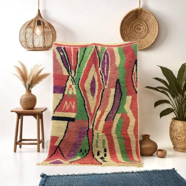 Multicolor Berber Rug Handmade Moroccan Wool Area Rug - image 1