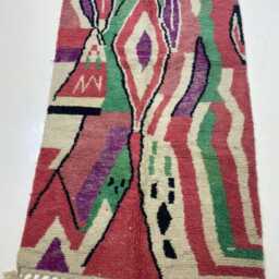 Multicolor Berber Rug Handmade Moroccan Wool Area Rug - thumbnail 3