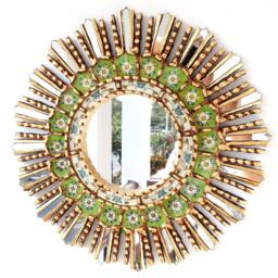 "Peruvian Mirrors - ""Lime Green Lemon 45cm" - thumbnail 1