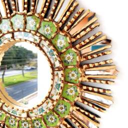 "Peruvian Mirrors - ""Lime Green Lemon 45cm" - thumbnail 3