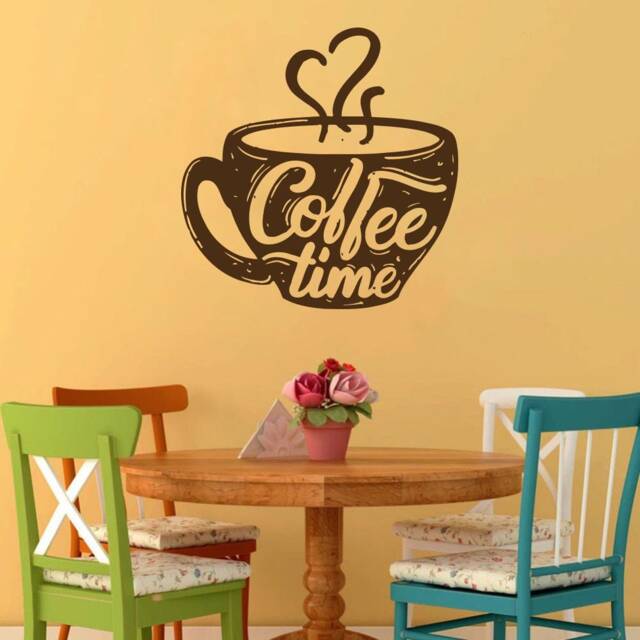 Coffee Time Wall Decal Removable Vinyl Cup Sticker 1692 - image 1
