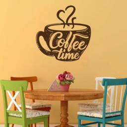 Coffee Time Wall Decal Removable Vinyl Cup Sticker 1692 - thumbnail 1