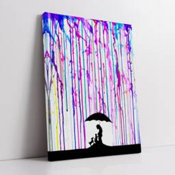 Dog Lover Umbrella Raining Dripping Abstract Oil Painting Wall Art Framed Canvas Poster Print Home Kitchen Office Bedroom Decor Gift Idea - thumbnail 2