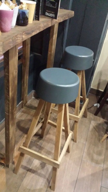 Bespoke Rustic Wooden Bar Stool Kitchen Breakfast Seating - image 1