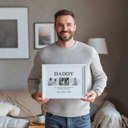 Personalised Dad Photo Print . Father's Day Gift From Kids. Custom 3 Collage. New Birthday For Him. Daddy Wall Art - thumbnail 3