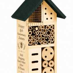 Personalised 6Th Anniversary Bug Hotel Gift, Wooden Insect House For Husband Wife Couple, Garden Still Bugging Each Other - thumbnail 2