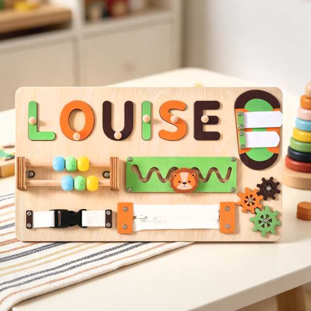 Personalized Baby Name Puzzle, Custom Wodden Kids Busy Board, 1st Christmas Gift, First Birthday Montessori Toys, Room Decor - image 1