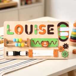 Personalized Baby Name Puzzle, Custom Wodden Kids Busy Board, 1st Christmas Gift, First Birthday Montessori Toys, Room Decor