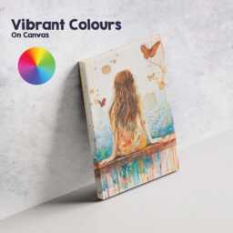 Dreamy Girl Back View Butterflies Watercolour Abstract Canvas Wall Art Print Decor Picture Ready To Hang - thumbnail 4