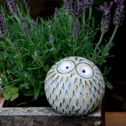 Handmade Ceramic Owl Figurine, Mom & Baby Owl, Nursery Decor - thumbnail 2