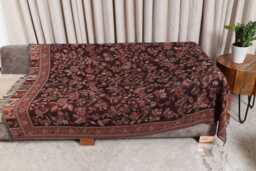 Luxury Boiled Pure Merino Wool Reversible Sofa Or Bed Throws For Ultimate Comfort & Style - Classic Indian Paisley in Deep Maroon