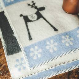 Christmas Deer Wool Blanket Reversible Plaid Throw, New Zealand - thumbnail 4