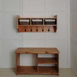Rustic Boot Storage Hallway Set - Solid Pine Coat Rack With Baskets & Bench Entryway Furniture Farmhouse Mudroom UK Made - thumbnail 3