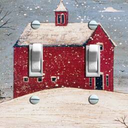 Winter Salt Box House, Switch Plate Cover, Wall Plate, Single/Double/Triple/Outlet, Home Decor - thumbnail 2