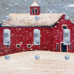 Winter Salt Box House, Switch Plate Cover, Wall Plate, Single/Double/Triple/Outlet, Home Decor - thumbnail 3