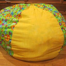 Springtime - Green Bug/Sun Bean Bag Cover Under 75 Butterflies, Bees, Caterpillars, Rainbows, Sunshine, Green, Yellow, Blue, Etsy Kids - thumbnail 3