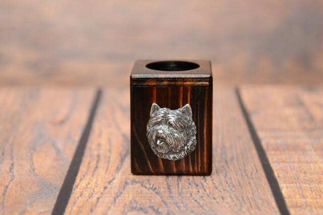 Cairn Terrier - Wooden Candlestick With Dog, Souvenir, Decoration, Limited Edition, Collection - image 1