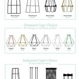 Cage Only Add On - Lamp Guard Bulb Industrial Pendant Light Shade Diamond Geometric Pendant - thumbnail 2