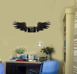 Camera Vinyl Wall Decal Wings Photo Photography Salon Photographer Stickers Mural - #2905Di - thumbnail 1