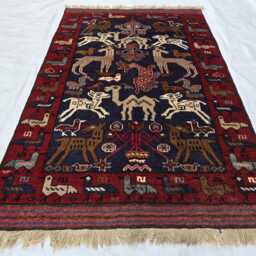 4??6 Pictorial Afghan Rug, Animal Print Oriental Carpet, Rug For Kids Room - thumbnail 4