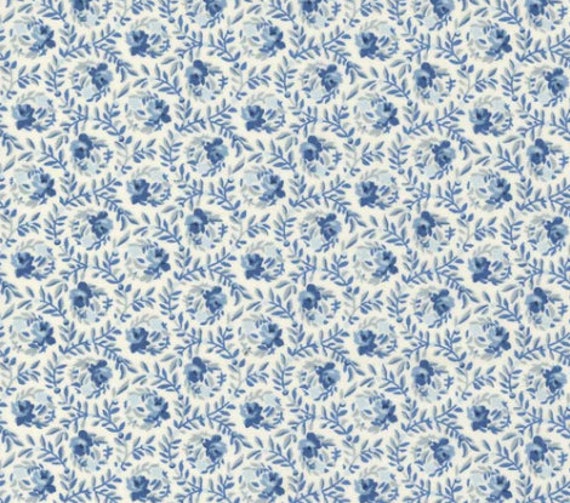 Floral Crib Sheet & Changing Pad Cover Blue English Cottage Bedding - image 1