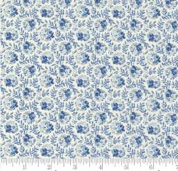 Floral Crib Sheet & Changing Pad Cover Blue English Cottage Bedding - thumbnail 2