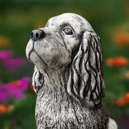 Amazing Spaniel Statue Concrete Cocker Figurine Cement Dog Sculpture Memorial Animal Decoration Lover Gift Yard Art Ornament - thumbnail 4