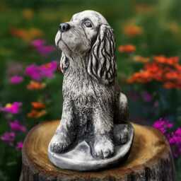 Amazing Spaniel Statue Concrete Cocker Figurine Cement Dog Sculpture Memorial Animal Decoration Lover Gift Yard Art Ornament - thumbnail 1