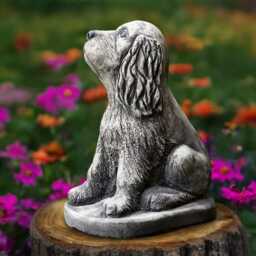 Amazing Spaniel Statue Concrete Cocker Figurine Cement Dog Sculpture Memorial Animal Decoration Lover Gift Yard Art Ornament - thumbnail 2