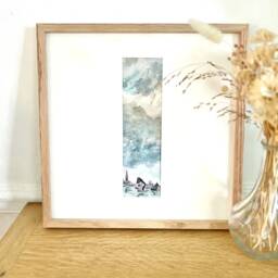 Marine Watercolor Painting Seascape Sky - thumbnail 2