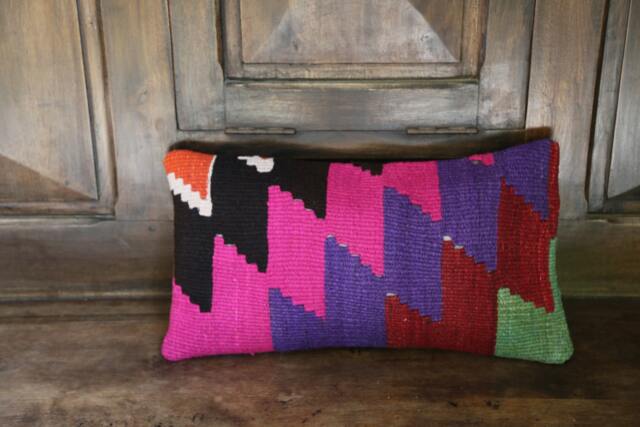 60X30cm-24 X12 Inc Turkish Kilim Pillow, , Unique, . The Reverse Is Cotton With A Hidden Zipper - image 1