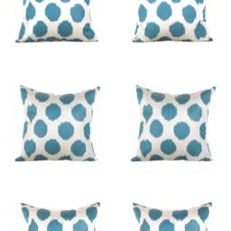 Set Of 6 Pcs, Ikat Pillow Cover, Silk & Cotton Pillow, 17.91 - thumbnail 2
