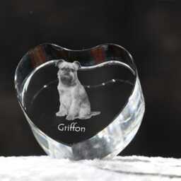 Brussels Griffon , Crystal Heart With Dog, Souvenir, Decoration, Limited Edition, Collection - thumbnail 2