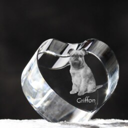 Brussels Griffon , Crystal Heart With Dog, Souvenir, Decoration, Limited Edition, Collection - thumbnail 3