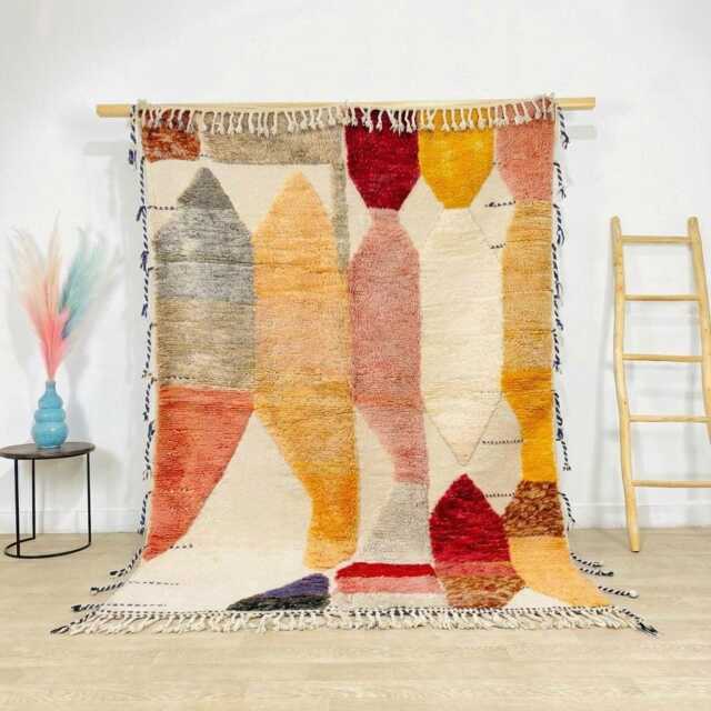 Hand Tufted Moroccan Colorful Berber Rug, Authentic Beni Ourain Carpet, Large 9x12 Area Handwoven Wool Shag Boho Nursery Room