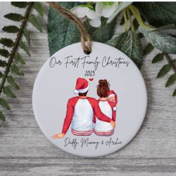Personalized First Family Christmas Bauble Baby's 1st Xmas Tree Decoration - thumbnail 1