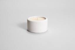 White Concrete Candle - Parvi Organic Coconut Soy Wax Candles Concrete Vessel Beton Scented -Eco Friendly -Reusable Container