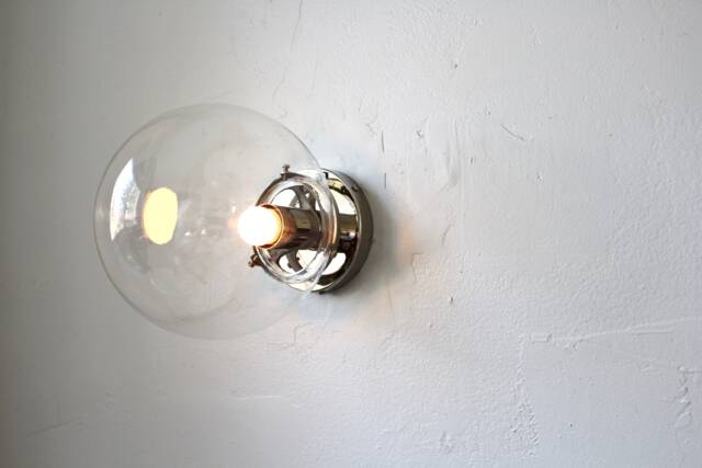 Wall Sconce Lamp, Polished Nickel Flush Mount Lighting Fixture, Clear 8 - image 1