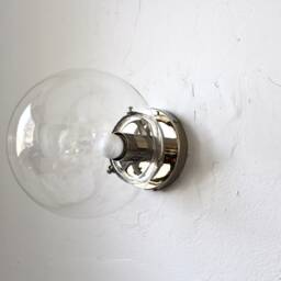 Wall Sconce Lamp, Polished Nickel Flush Mount Lighting Fixture, Clear 8 - thumbnail 3