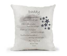 Personalised Hug Cushion, Daddy, Dad Fathers Day Birthday > Missing You, Christmas Gift - thumbnail 1