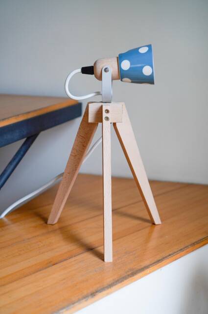 Bedside Lamp With Blue Dots - image 1