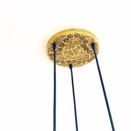 Victorian 3 Amber Beer Bottle Chandelier - Handcrafted Brass Plate Light Fixture - thumbnail 3